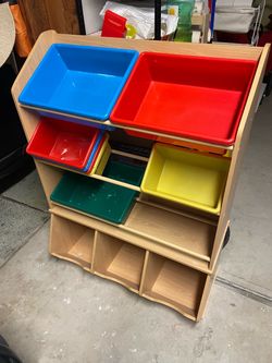 Kids Toy Storage Organizer with Colorful Bins
