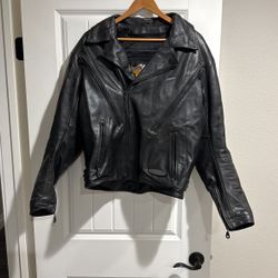 Vintage Style Official Harley Davidson Leather Riding Jacket.