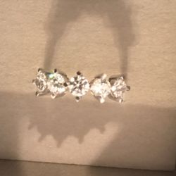 14 KT White Gold White Sapphire Ring