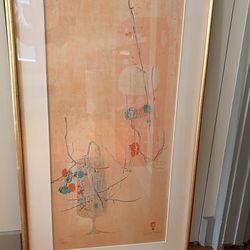 Lebadang Signed Lithograph “Fleurs d’Amitié” 17/250 – Large Framed 45” – w/ Documentation