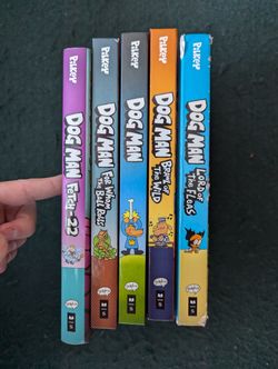 Dog Man Comic Books Series 5 books Hard Cover series kids comics by author Dav Pilkey
