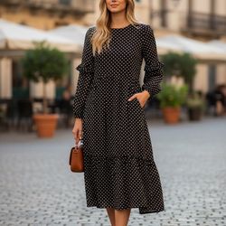 Shelby & Palmer Polka Dot Midi Dress Size 6