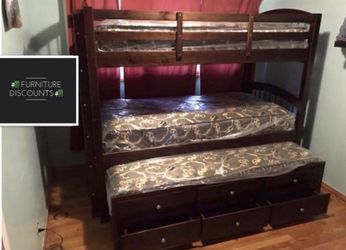 Twin over twin triple bunkbed