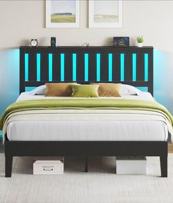 QUEEN BED FRAME W. LIGHT & USB/TYPE C! NEW IN BOX! (ROLANSTAR)
BASE DE CAMA QUEEN C. LUCES!
NUEVO!