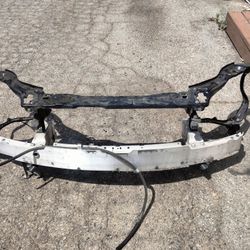 2010-2012 Mercedes E Class Complete Front Bumper Reinforcement Bar With Radiator Core Support And Headlights Brackets OEM.