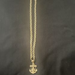 20” Gold Chain And Charm 