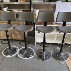 New Bar Stools Set of 4, PU Leather Swivel Barstools Counter Height Bar Stools