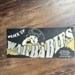 1980’s Melrose Ave. WARBABIES Store Sticker - FREE! Will Mail For FREE! 