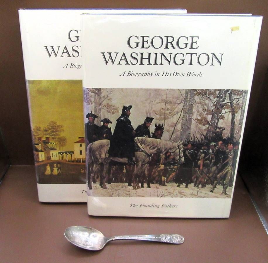 Book - George Washington Founding Fathers Bio 1 and 2 Plus Spoon