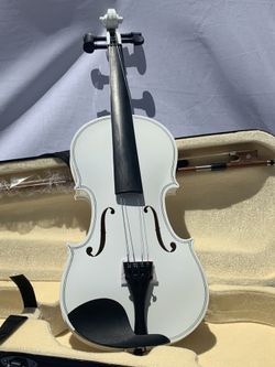 Brand New White Violin with Box and Case never used musical instrument