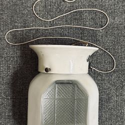 Vintage Art Deco White / Clear Front Bathroom / Medicine Cabinet Light Globe / Closet