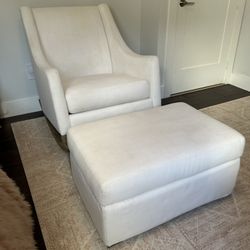 Restoration Hardware Child & Baby Rocking Chair And Ottoman