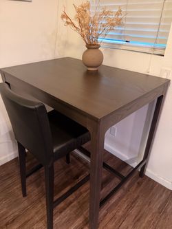 Dark brown bar table and chair set