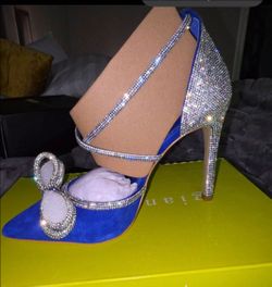 Giani Bini Royal Blue Crystal Embellished Stiletto Heels