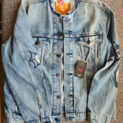 Levis Mens Premium Denim Trucker Jacket Size L