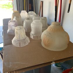 Lots and Lots  of Antique  Lamp Shades   
