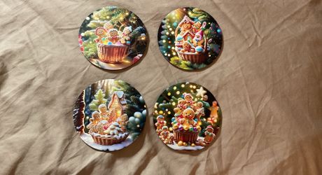 NEW GINGERBREAD MAN COASTERS