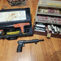 Two  22 Caliber Power Tool Guns With Entire Tackle Biox
