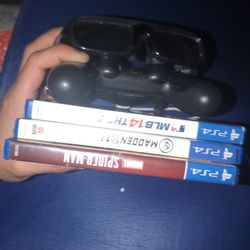 Sony Bundle Dual shock 4 Bluetooth Controller,3D Glasses, Spiderman And 2'sports Games All In Excellent Condition 