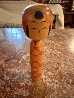 Kokeshi Doll Vintage Naruko Signed Traditional Japanese Wood Craft 7 Inch