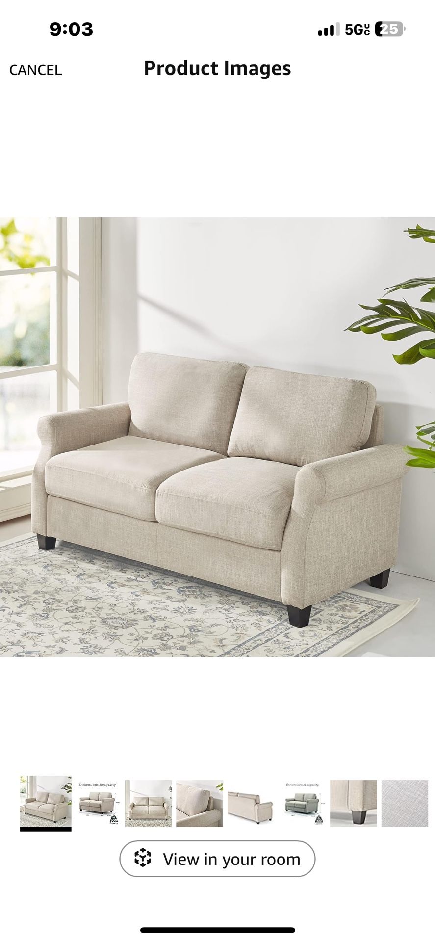 Beige Loveseat