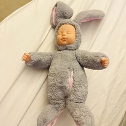 Sleep Baby Doll In Soft Bunny Plush Toy 8 Inch