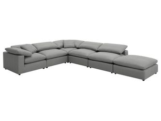 Raleigh Grey Boucle Modular Cloud Sectional 6-piece