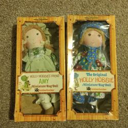 Vintage Knickerbocker Holly Hobbie Miniature Rag Doll Lot
