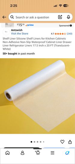 New Shelf Liner 17,5”x 20 FT