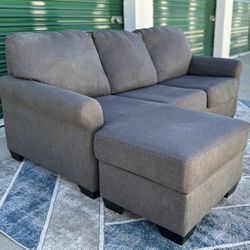 FREE DELIVERY || Small Grey Polyester Reversible Sectional Sofa || FREE INSTALL