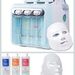 Hydrogen-Oxygen Facial Machine – A 7 in 1 Multifunctional Hydra Face Care Device for Skin Moisturizing – A Vacuum Cleaning Jet for Home and Beauty Sal