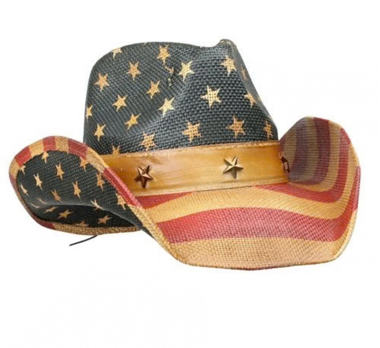 Western, American Flag vintage cowboy hat