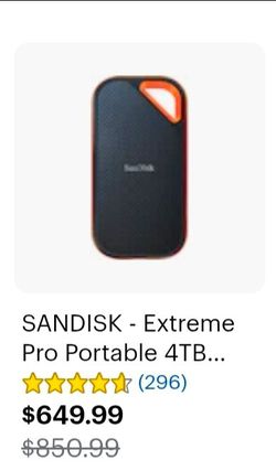 SANDISK - Extreme Pro Portable 4TB SSD

Will trade for Xbox series x