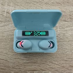 TWS Blue Bluetooth 5.0 Wireless Earbuds Headphone Waterproof
