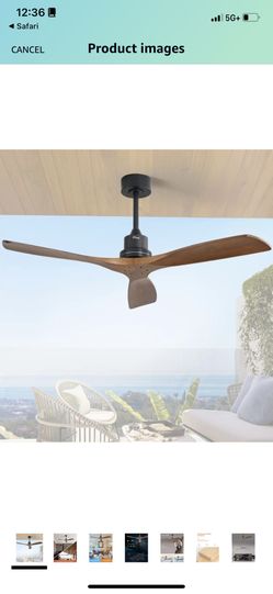 Sofucor 52 Inch Ceiling Fan No Light,3 Blade Ceiling Fan,Outdoor Ceiling Fan With Remote Control, Noiseless Reversible Dc Motor For Bedroom/Living Roo