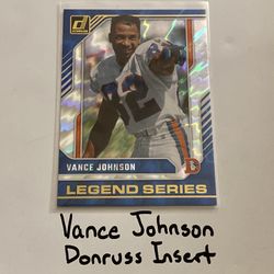 Vance Johnson Denver Broncos WR Donruss Short Print Insert Card.