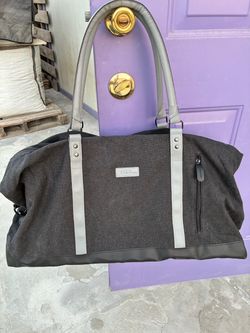 Large Dark Gray Canvas Weekender Duffle Bag