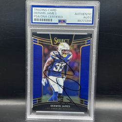 Derwin James signed select blue rookie PSA