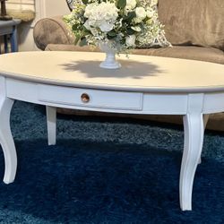 White And Gray Wooden Coffee Table