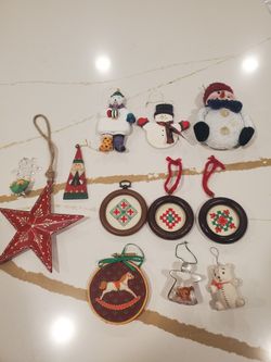 Lot of 12 Christmas Tree Ornaments Xmas Home Decor Snowman Polar Bear Star Cookie Cutter Hallmark