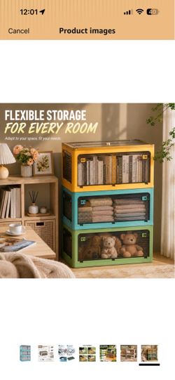 3-Pack 83L Stackable Storage Bins with Lids and Wheels, Foldable Storage Boxes Collapsible Organizers for Home Organization, Storage Cabinets for Outd