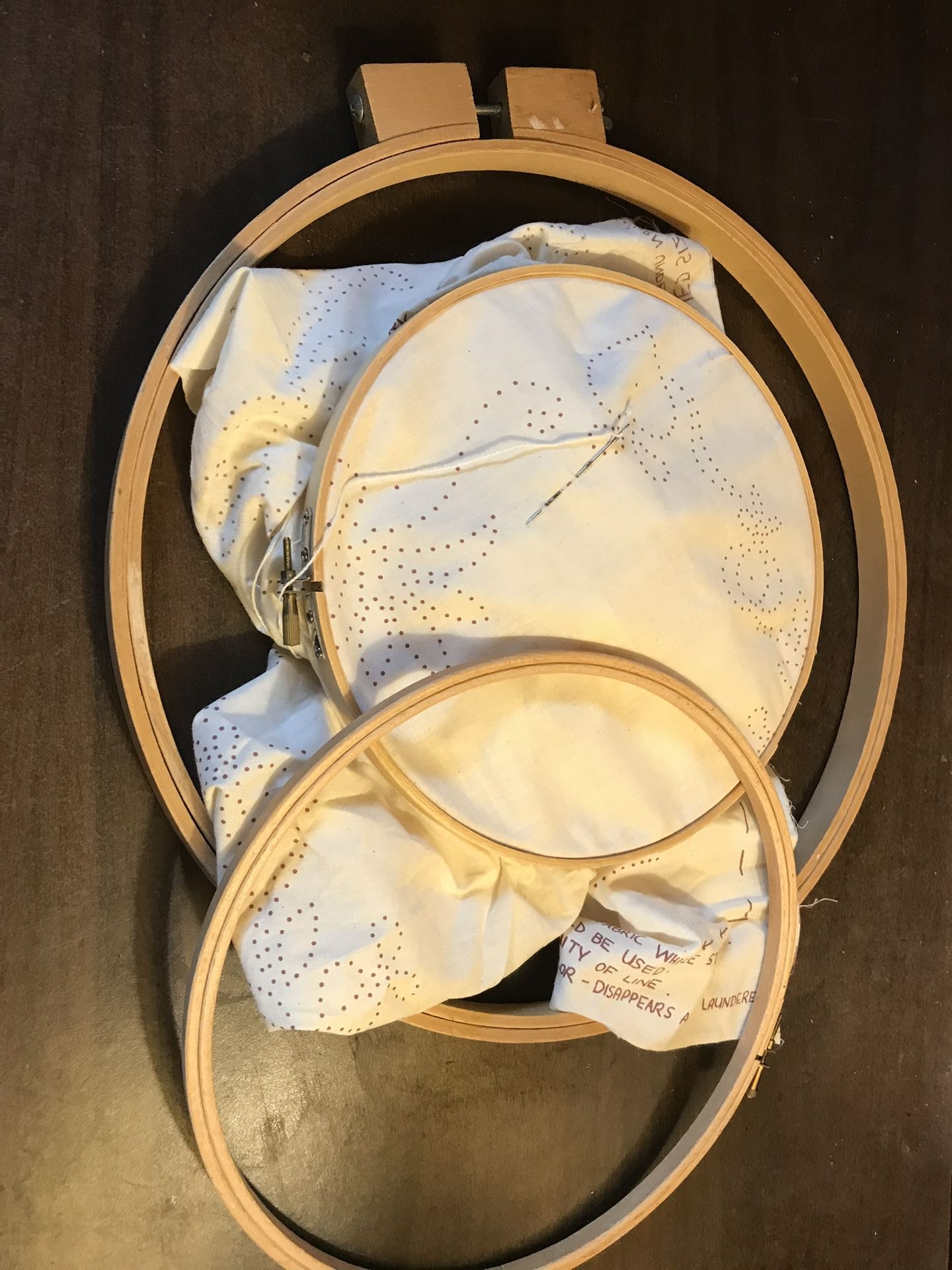 3 pieces vintage Wood embroidery Hoop set