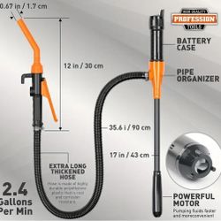 Portable Fuel Transfer Pump, 2.6 GPM High Flow Rate, PE Material, Battery Operated Electric Siphon