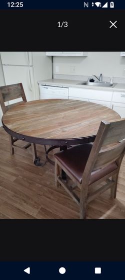 Solid Wood Dining Table With 2 Chairs