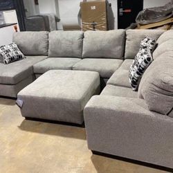 New Oversized / Light Gray Sectional -Couch