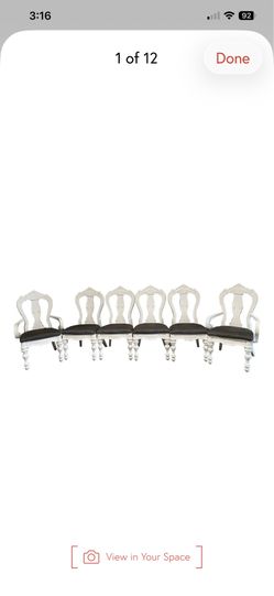 French Regency Oversized White Dining Chairs