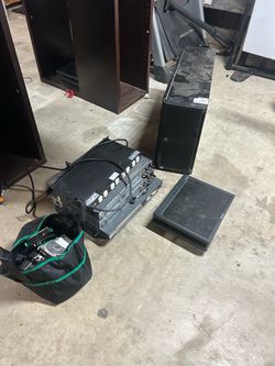 Giant super computer lot with bag of hard drives and 4 servers