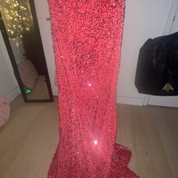 Mermaid Sequins Pink Prom Dress 