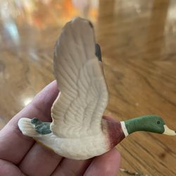 Like New Vintage 1989 Andrea by Sadek Mallard Duck Ornament - A Hand Painted Porcelain Bisque Figurine