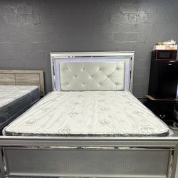 Floor Model King Bed Frame Including Mattress Set Pillow Top  On Sale For: